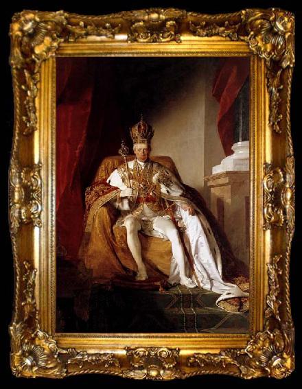 framed  Friedrich von Amerling Emperor Franz I of Austria in his Coronation Robes, ta009-2